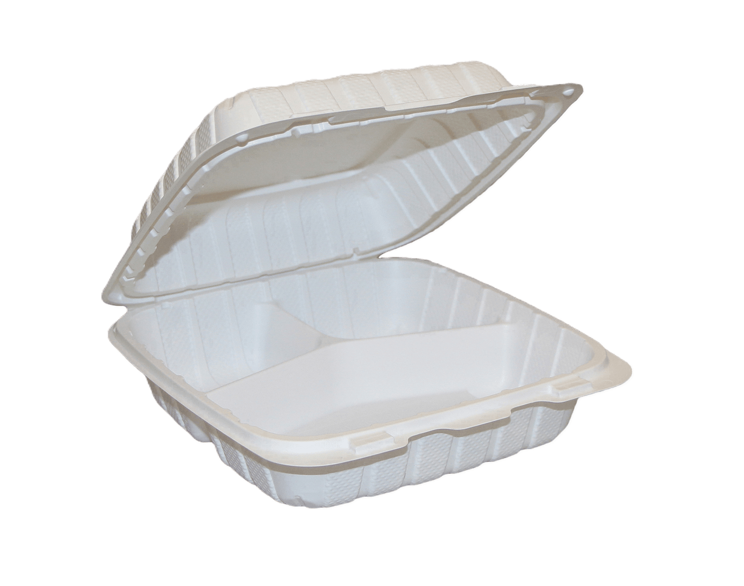 MFPP Hinged Container 8"x8"x3" 3-Compartment