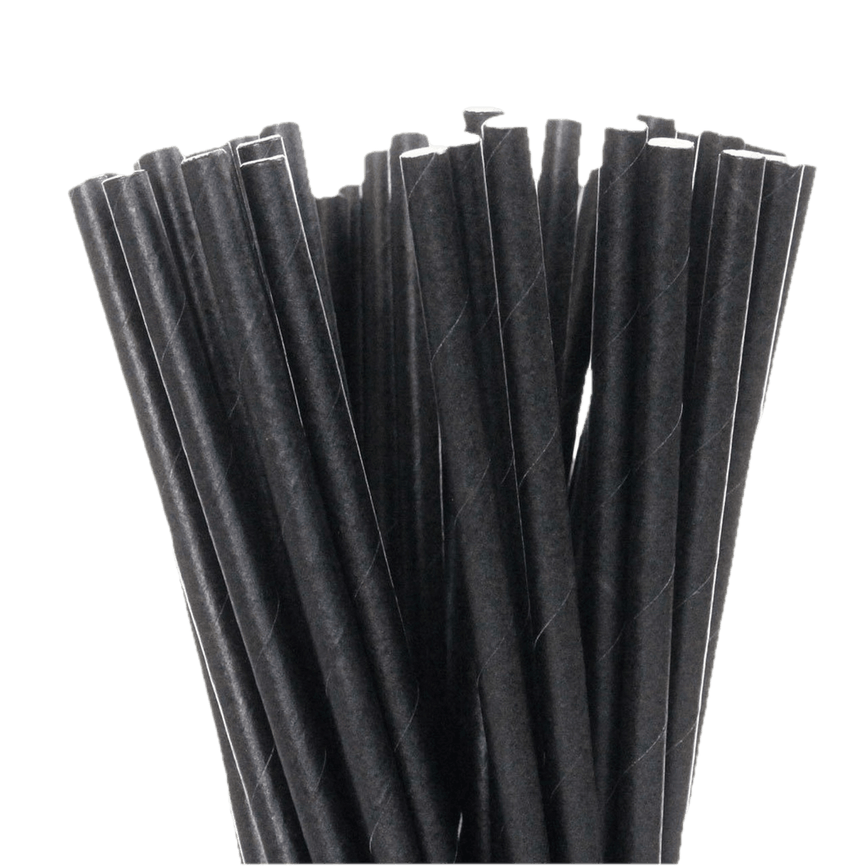 8" Jumbo Individually Wrapped Paper Straw Black