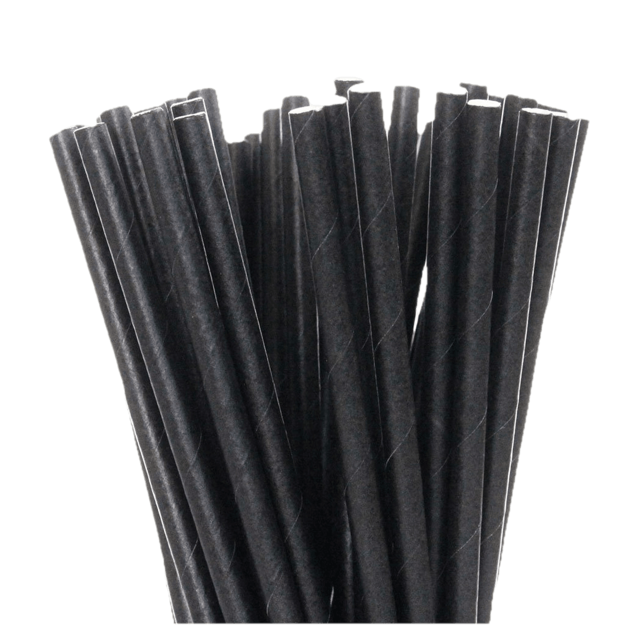 8" Jumbo Individually Wrapped Paper Straw Black