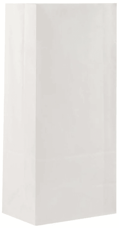 Kraft Paper Bag 14lb - 7.75 in x 4.75 in x 14.50 in - White