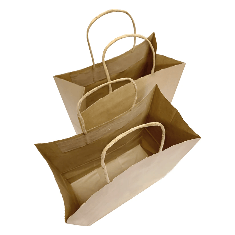 Kraft Paper Bag with Twisted Handles - 10 in × 7 in × 13 in - Brown