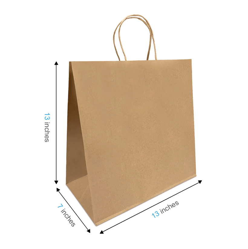 Kraft Paper Bag with Twisted Handles - 13 in × 7 in × 13 in - Brown