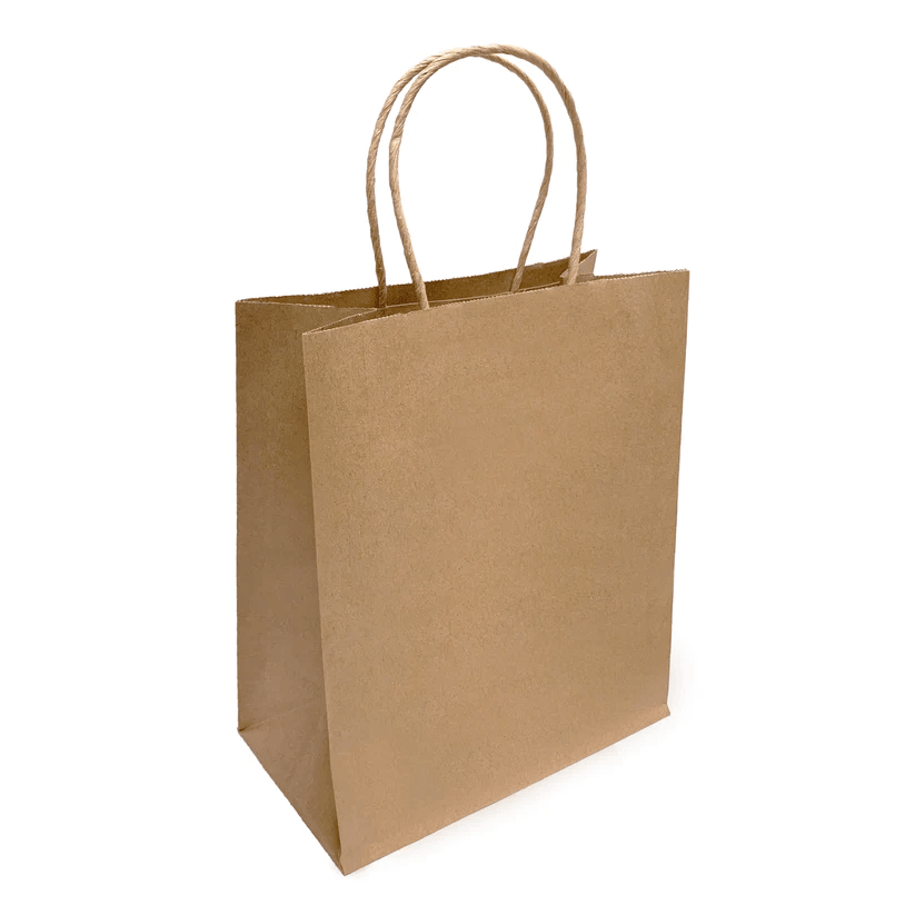Kraft Paper Bag with Twisted Handles - 8.5 in × 4.25 in × 10.25 in - Brown